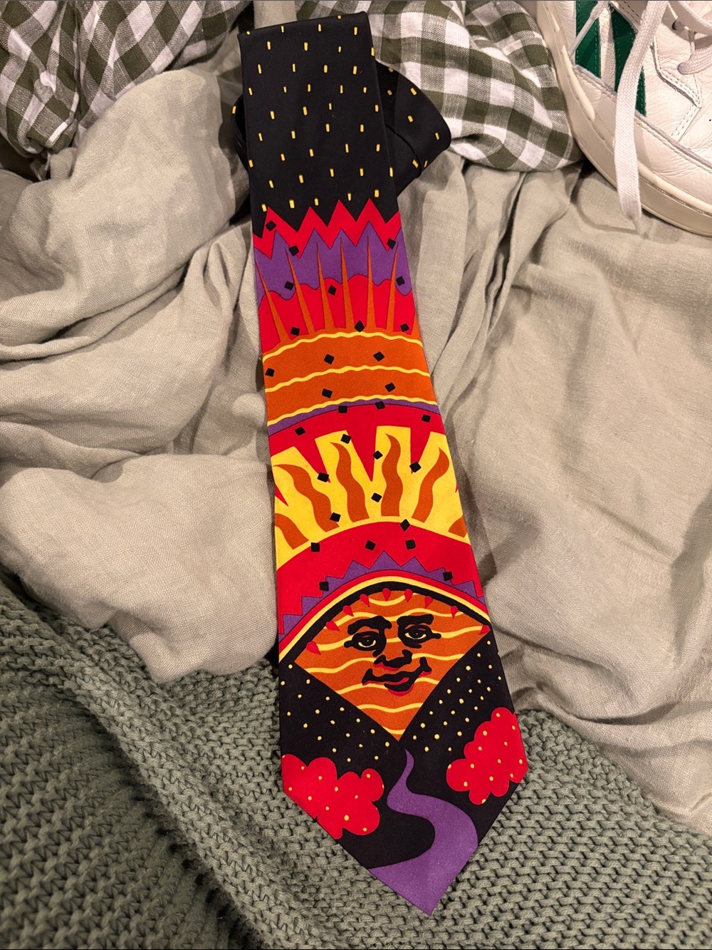 The Beatles Men's Tie — Black, Red, Orange, Yellow, Purple